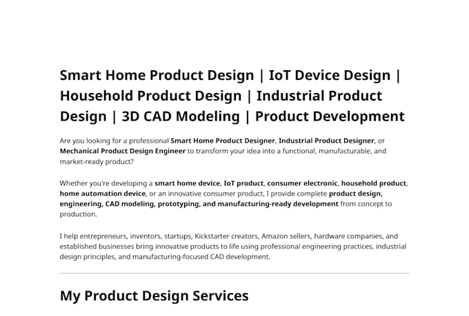 develop household product industrial design iot smart home device 3d cad model